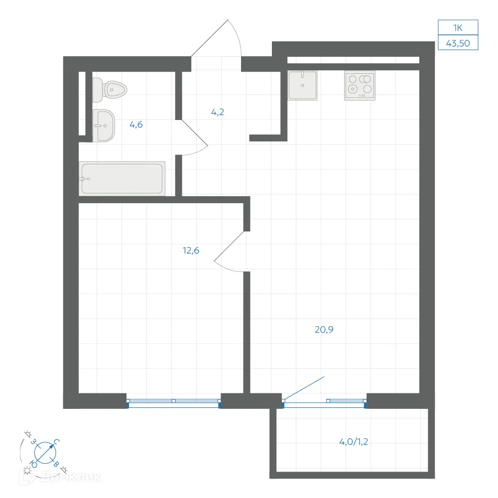 Фото квартиры в ЖК Квартал "Клевер"