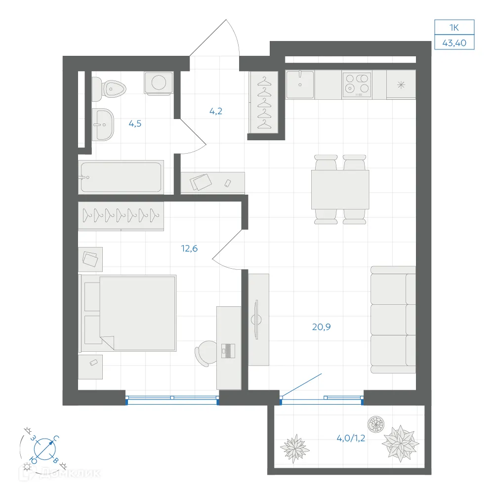 Фото квартиры в ЖК Квартал "Клевер"