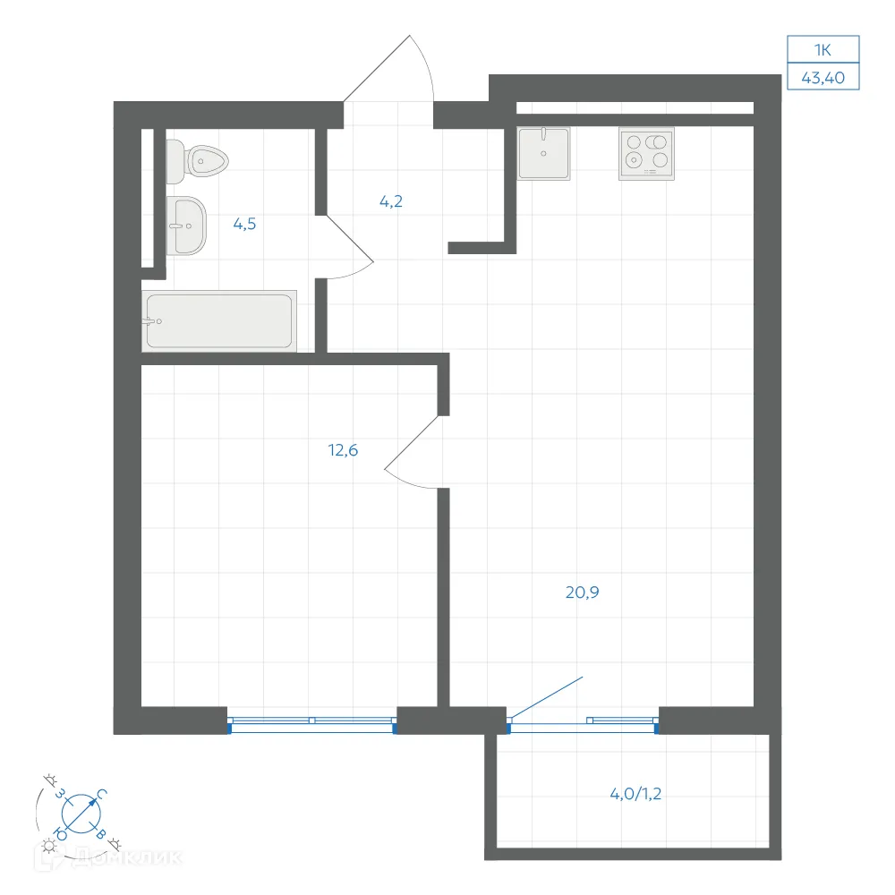 Фото квартиры в ЖК Квартал "Клевер"