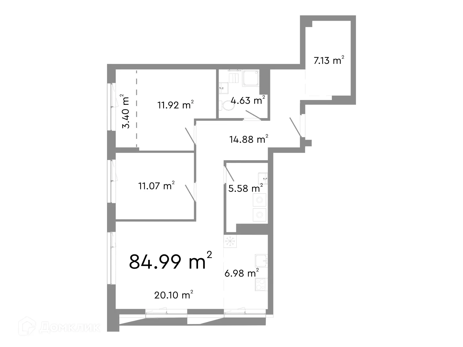 Фото квартиры в ЖК НИКС Про на Лесопарковой