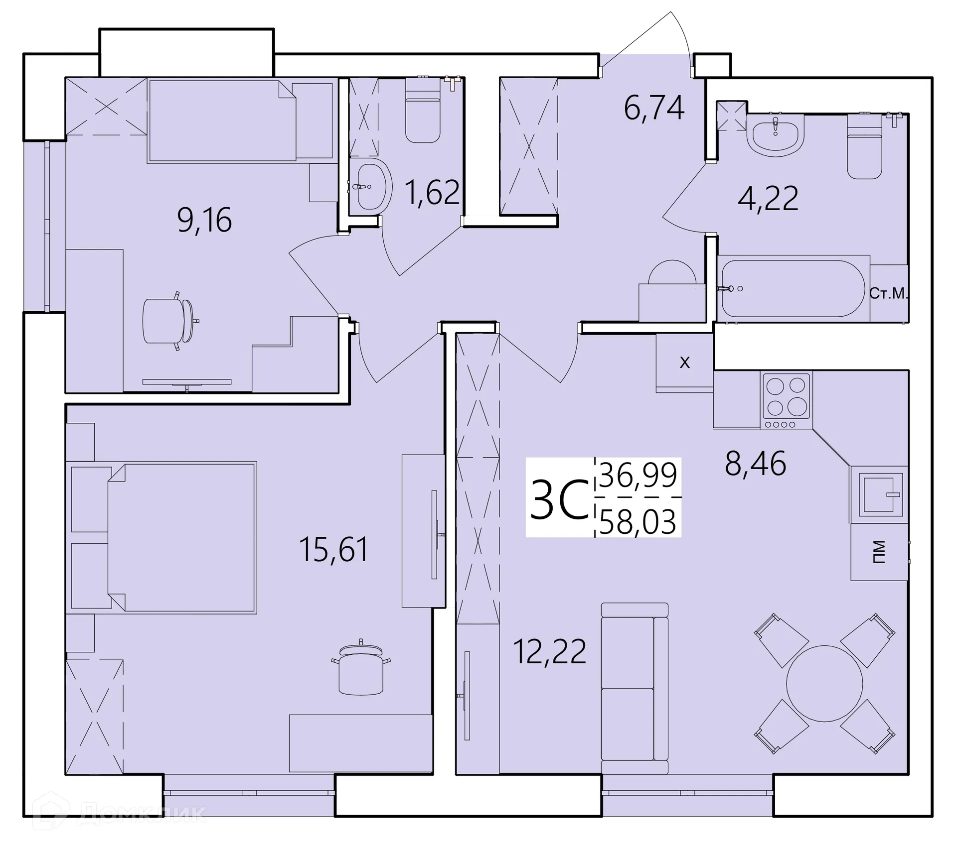 Фото квартиры в ЖК Волна