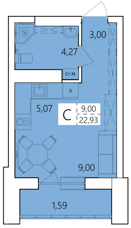 Квартира в ЖК Волна