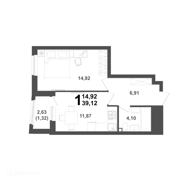 Квартира в ЖК "ХОЛМОГОРЫ"