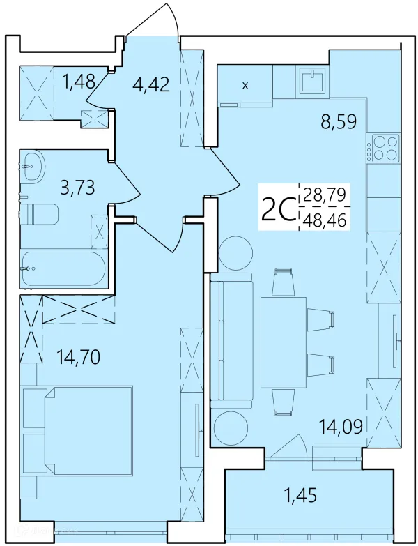 Квартира в ЖК Волна