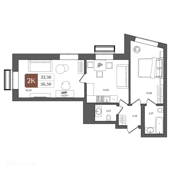 Квартира в ЖК "ХОЛМОГОРЫ"