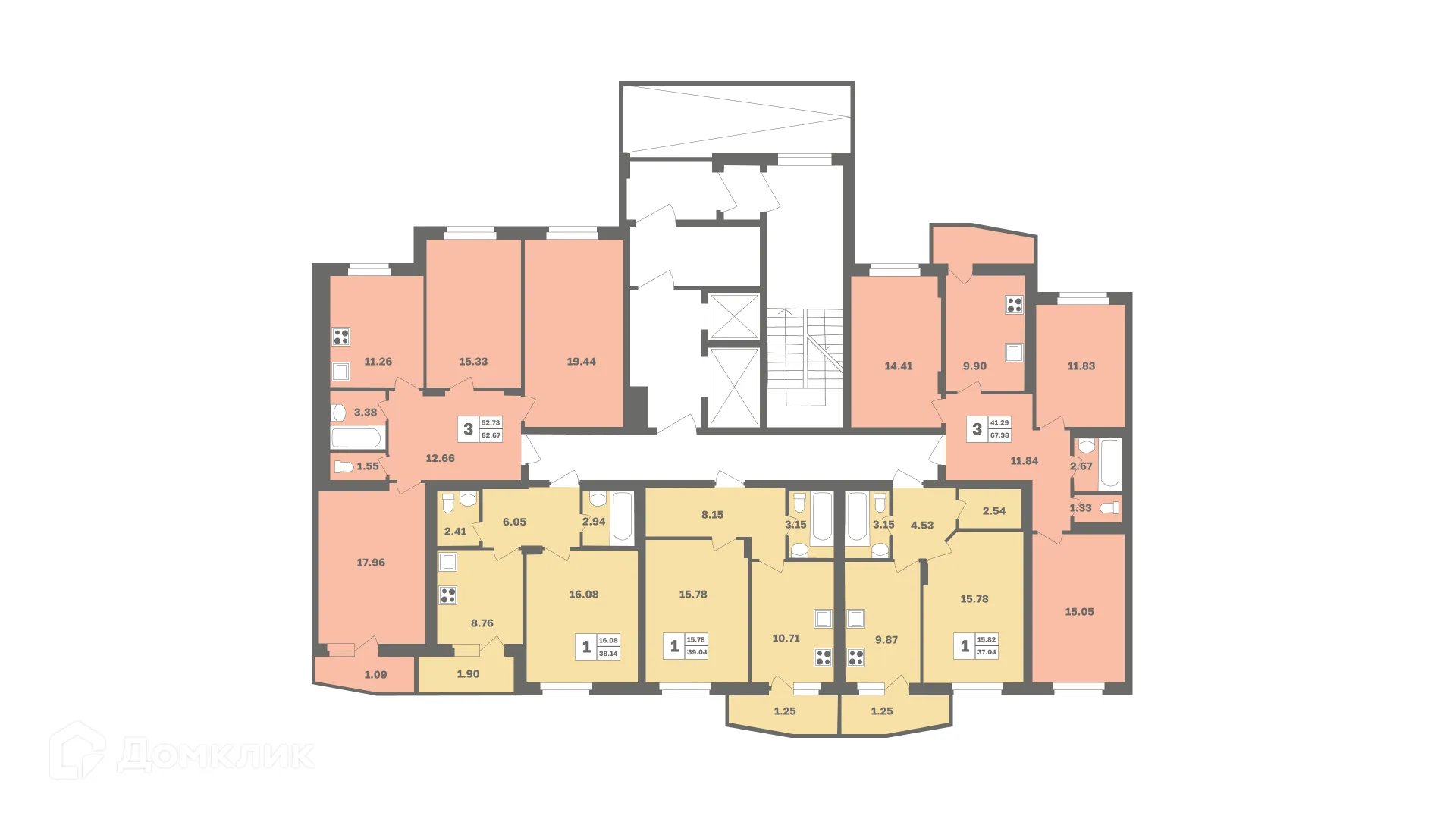 Планировка 1-комнатной квартиры 39.9 м² в ЖК Мечтателей, г. Уфа — фото 2