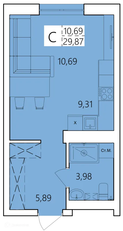 Квартира в ЖК Волна