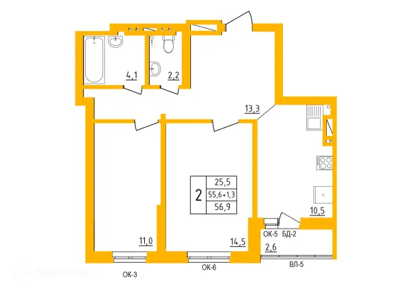 Квартира в ЖК " АКВАРЕЛЬ "