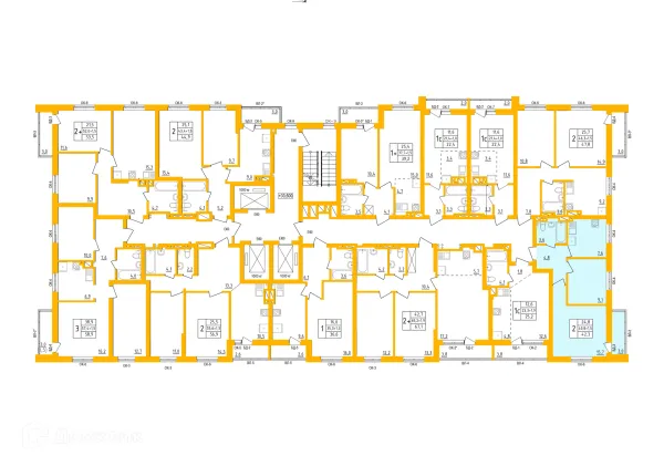 Планировка 2 комн. в ЖК " АКВАРЕЛЬ "