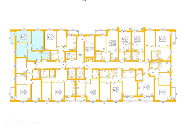 Планировка 2 комн. в ЖК " АКВАРЕЛЬ "
