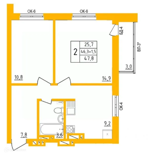 Квартира в ЖК " АКВАРЕЛЬ "