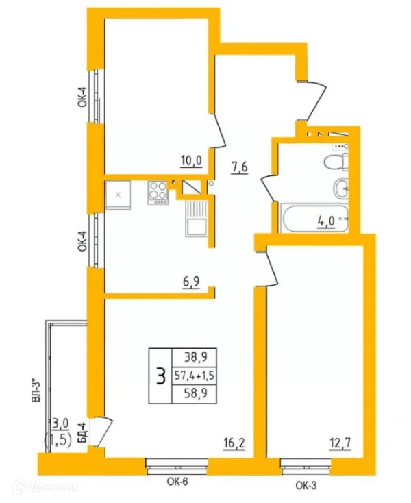 Квартира в ЖК " АКВАРЕЛЬ "