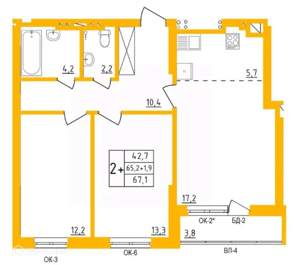 Квартира в ЖК " АКВАРЕЛЬ "