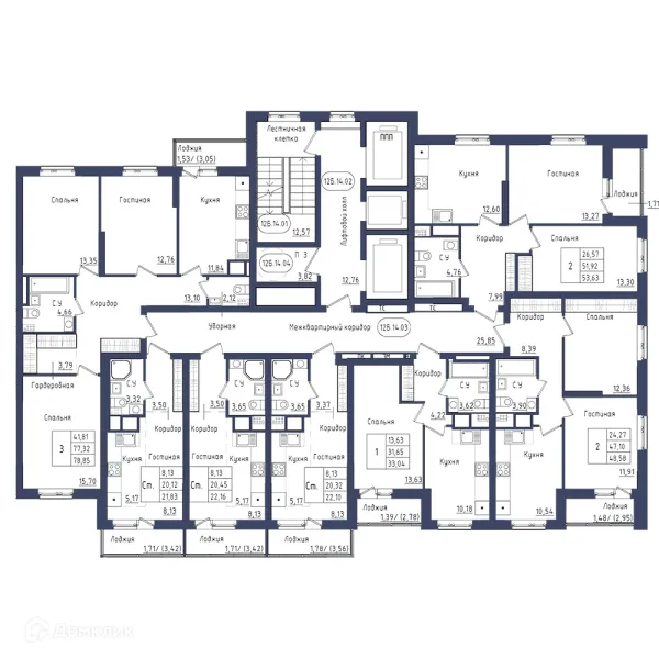 Планировка 2 комн. в ЖК " АКВАРЕЛЬ "