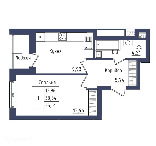 Квартира в ЖК " АКВАРЕЛЬ "