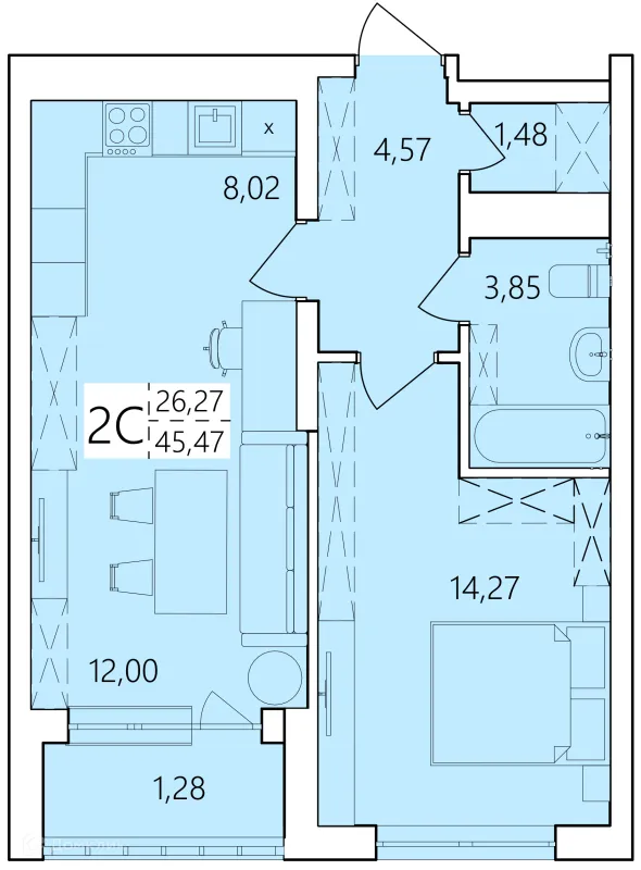 Квартира в ЖК Волна