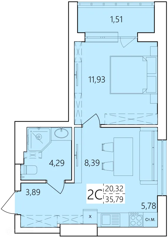Квартира в ЖК Волна
