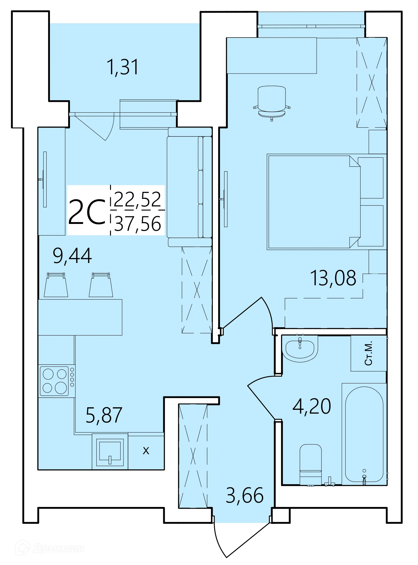 Фото квартиры в ЖК Волна