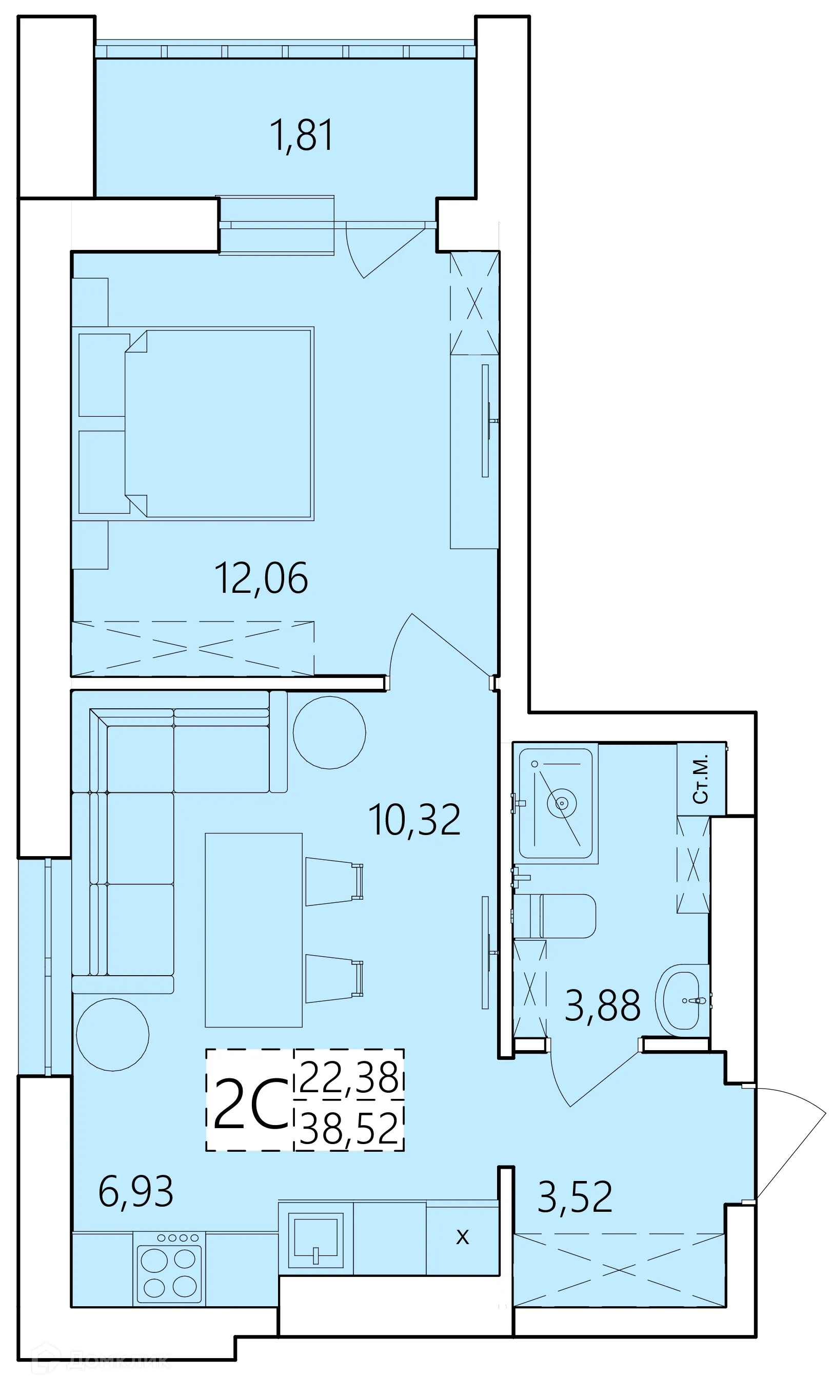 Фото квартиры в ЖК Волна