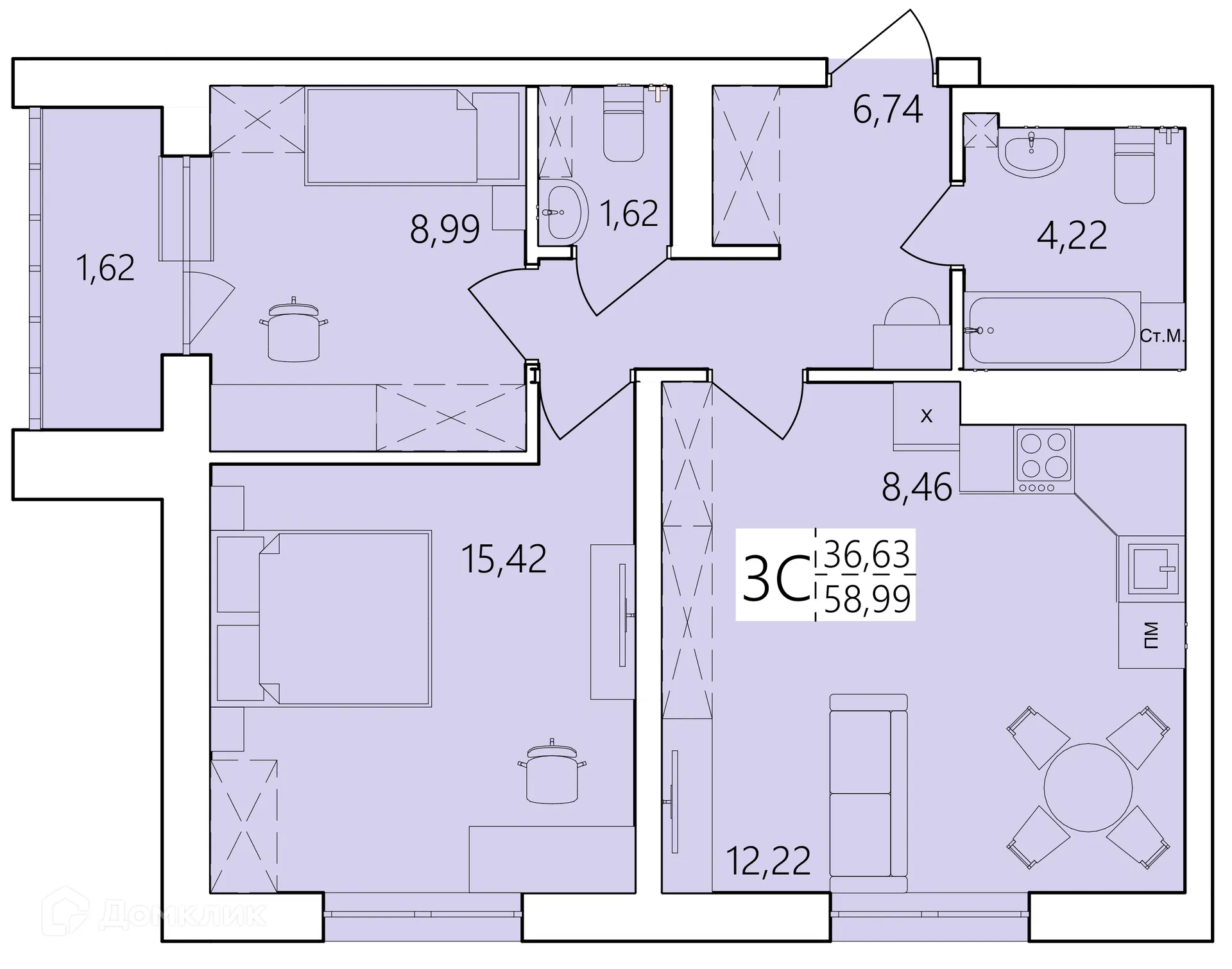 Фото квартиры в ЖК Волна