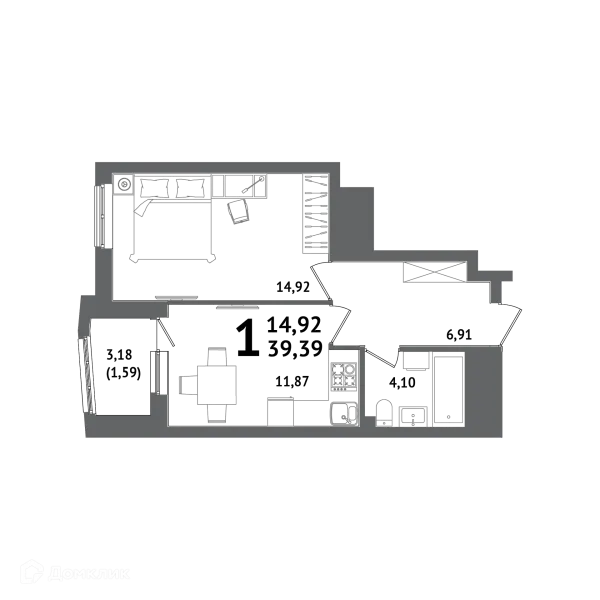 Квартира в ЖК "ХОЛМОГОРЫ"