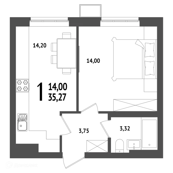 Квартира в ЖК "ХОЛМОГОРЫ"