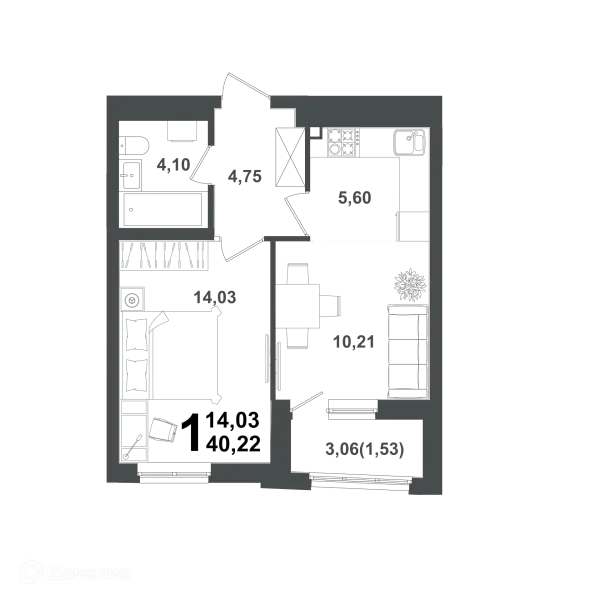 Квартира в ЖК "ХОЛМОГОРЫ"