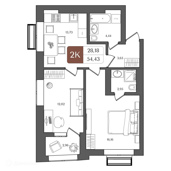 Квартира в ЖК "ХОЛМОГОРЫ"