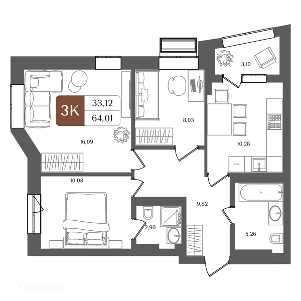 Квартира в ЖК "ХОЛМОГОРЫ"