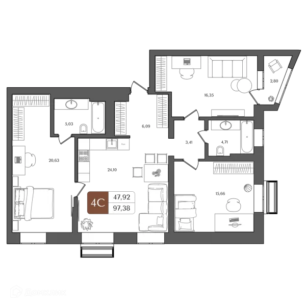 Квартира в ЖК "ХОЛМОГОРЫ"