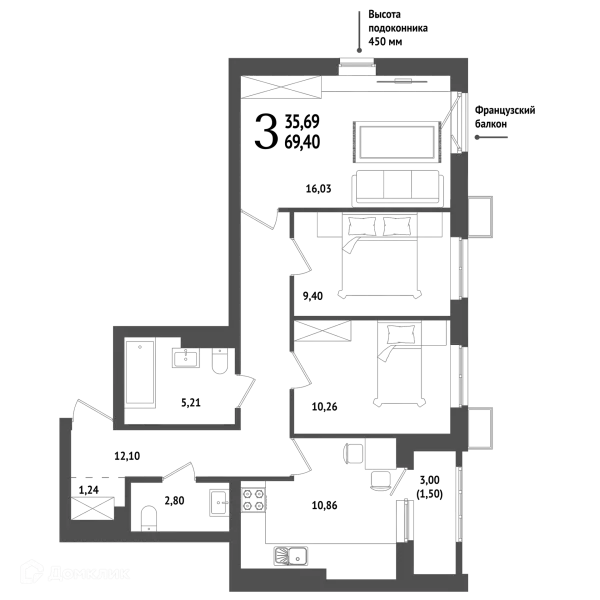 Квартира в ЖК "ХОЛМОГОРЫ"