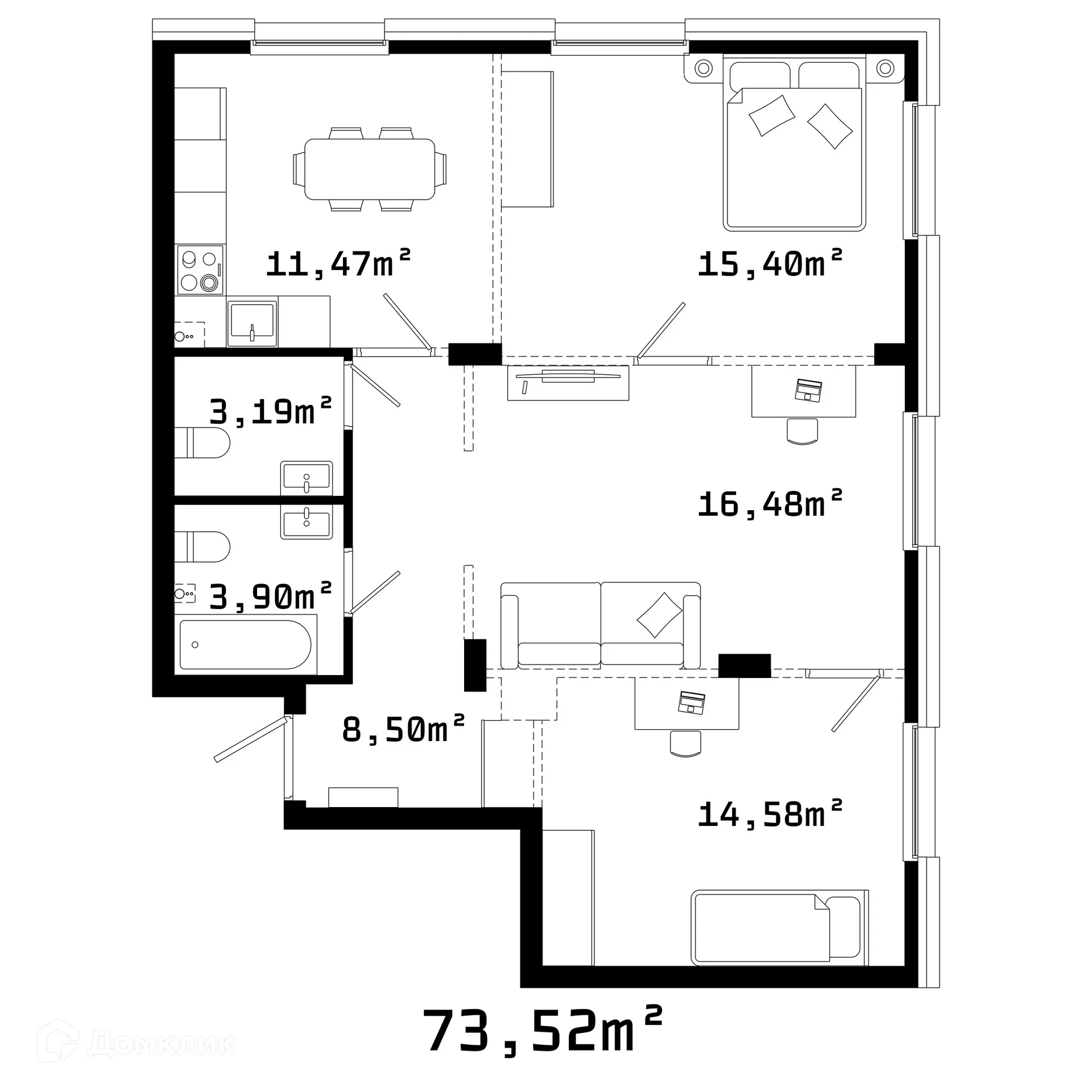 Фото квартиры в ЖК Грани