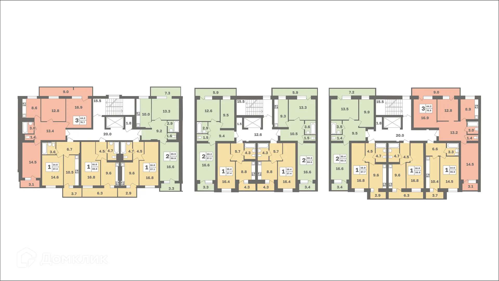 Планировка 1-комнатной квартиры 38.8 м² в ЖК Мечтателей, г. Уфа — фото 2