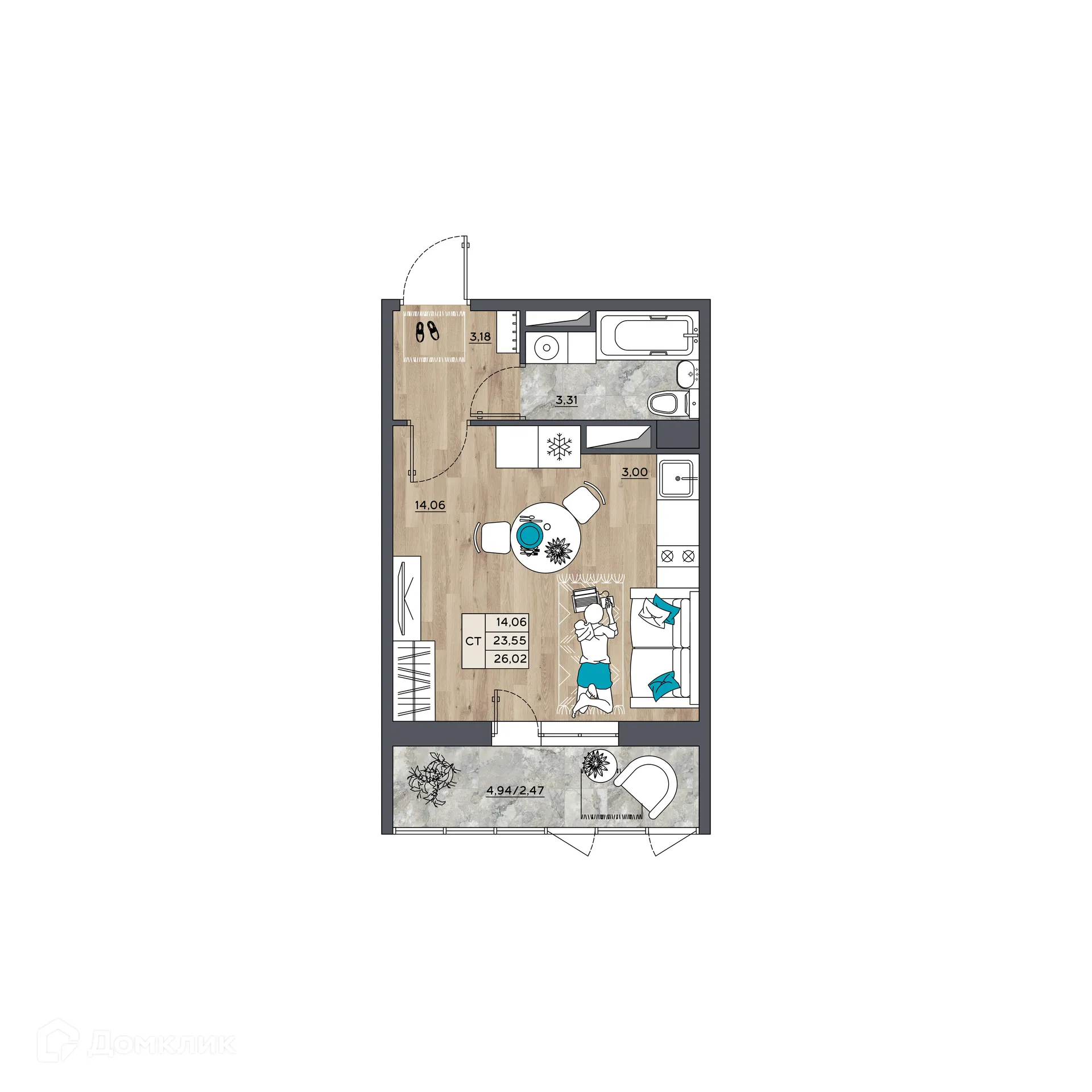 Фото квартиры в ЖК Дом на Набережной