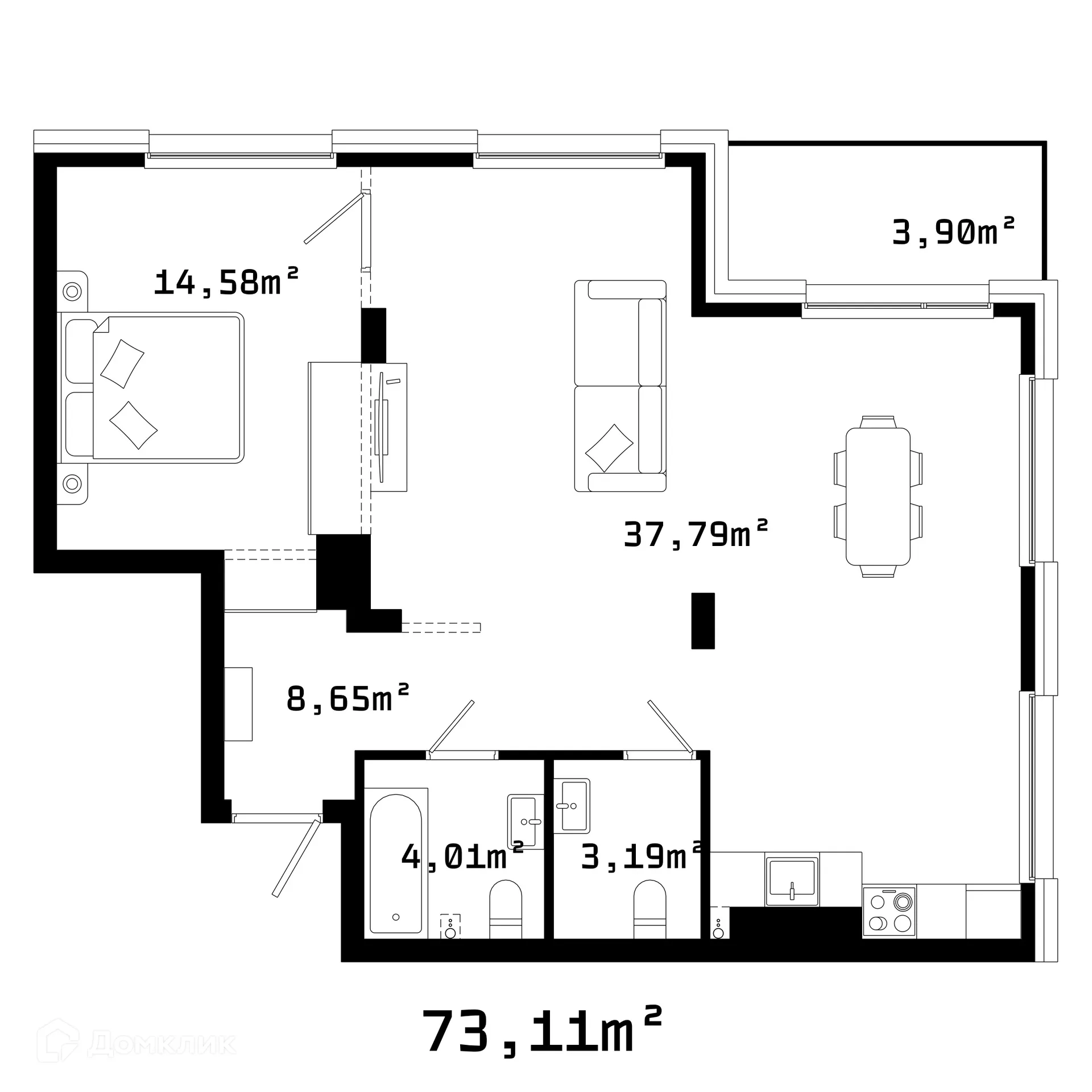 Фото квартиры в ЖК Грани