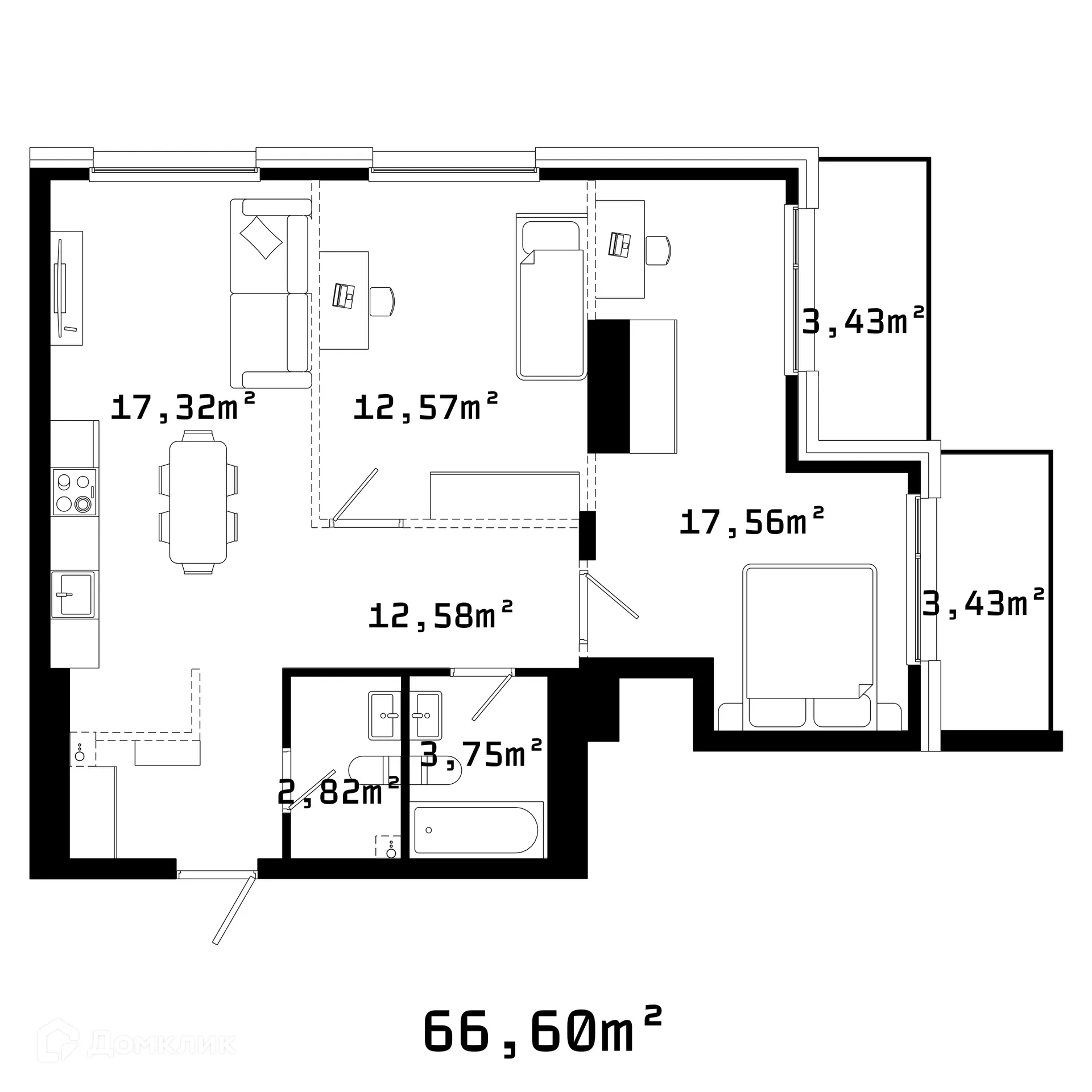 Фото квартиры в ЖК Грани