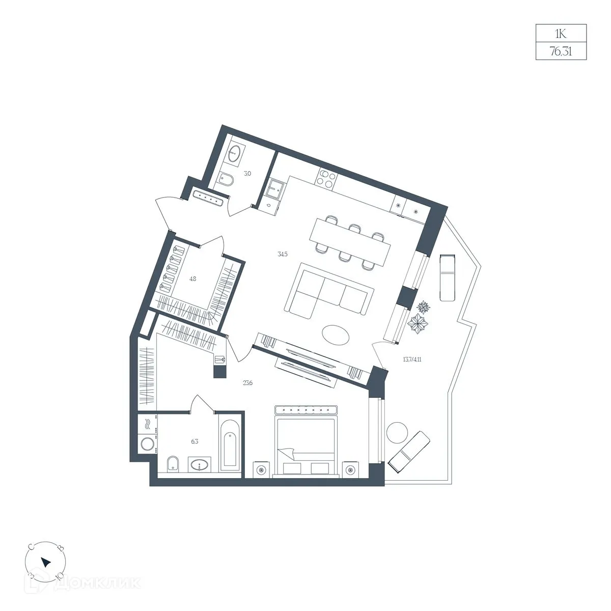 Фото квартиры в ЖК Клубный дом "Большой"