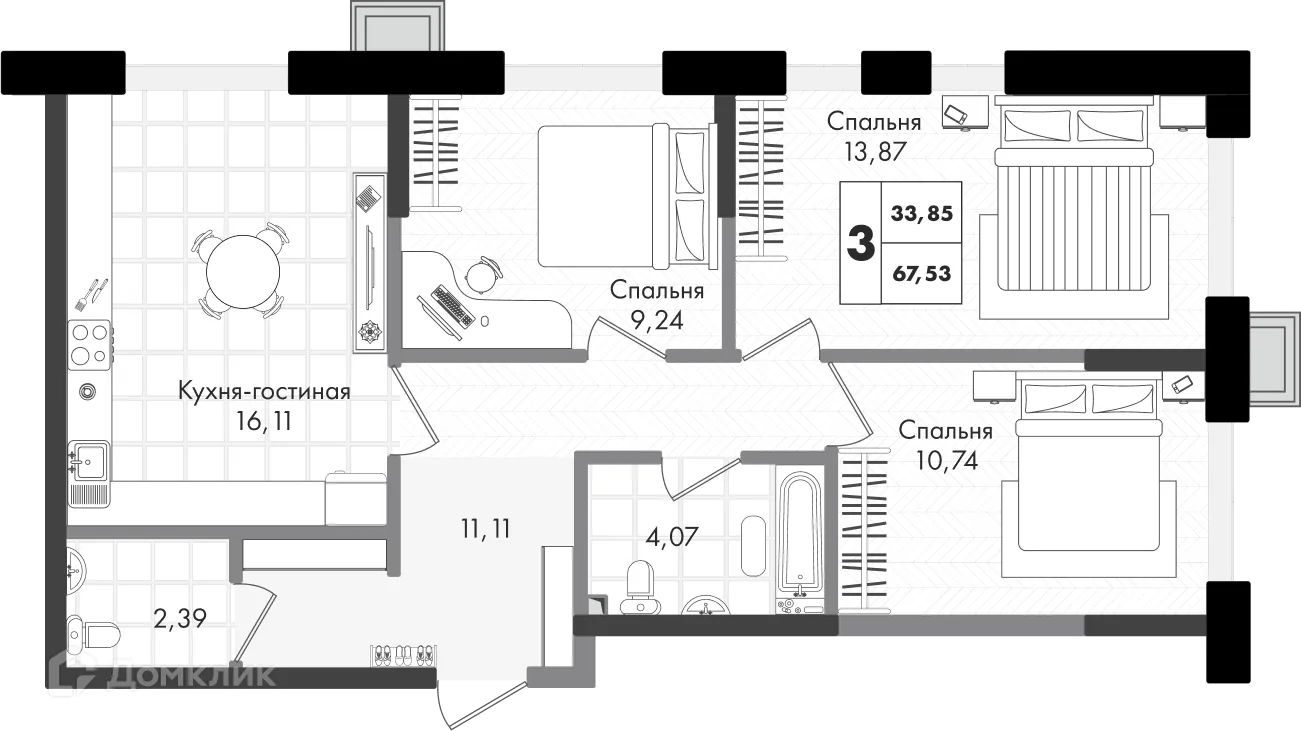 Фото квартиры в ЖК ЗЕЛЕНАЯ ТЕРРИТОРИЯ