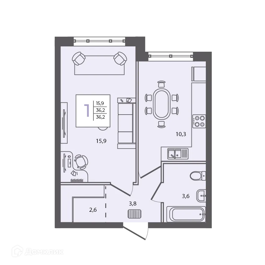 Фото квартиры в ЖК Сиреневый бульвар