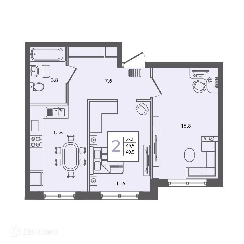 Фото квартиры в ЖК Сиреневый бульвар