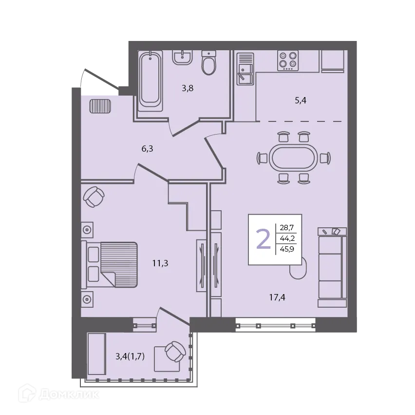 Фото квартиры в ЖК Сиреневый бульвар