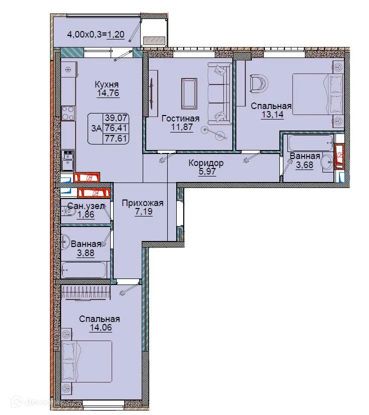 Фото квартиры в ЖК Репин-Парк