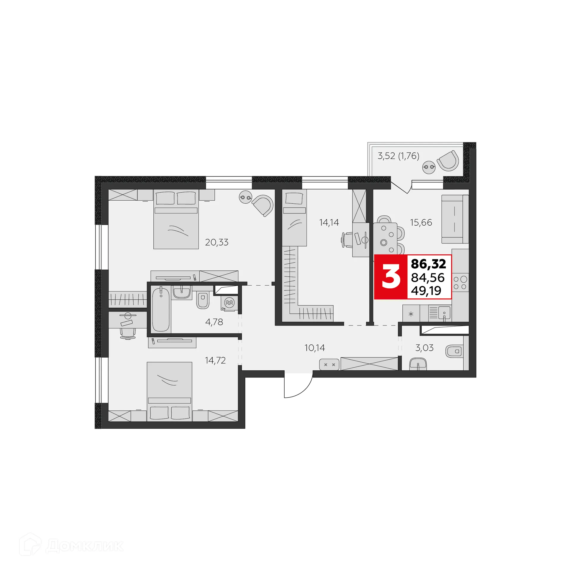 Фото квартиры в ЖК К24