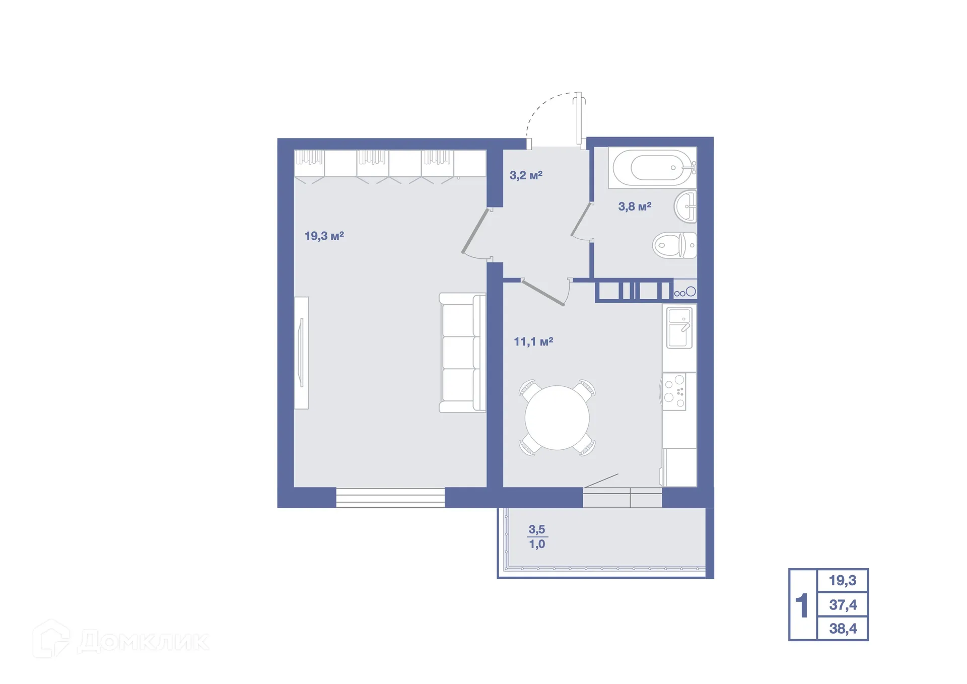Фото квартиры в ЖК Жилой микрорайон "Новое Отрадное"