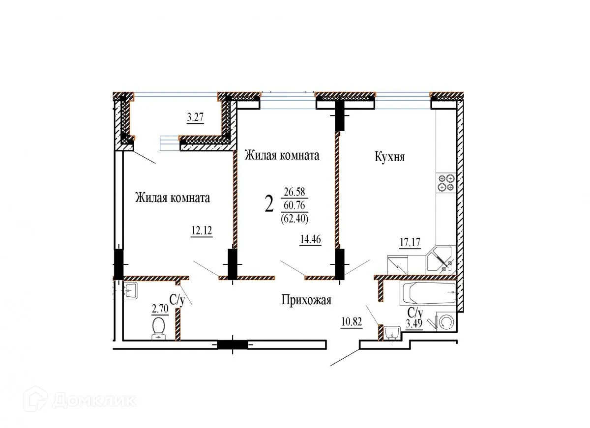 Фото квартиры в ЖК НОВЫЙ СОЛНЕЧНЫЙ