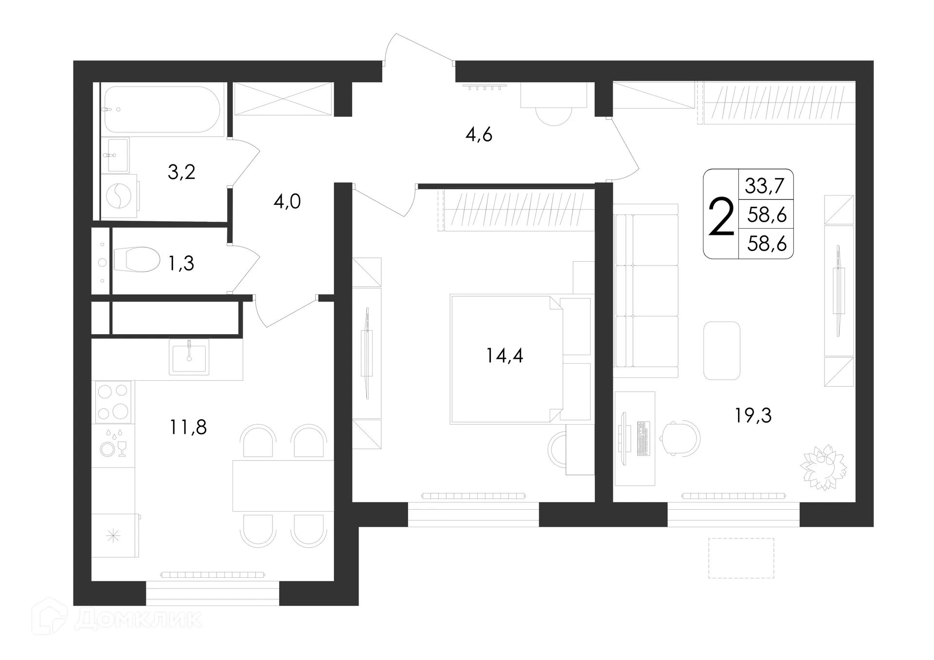 Фото квартиры в ЖК Яблоневые сады