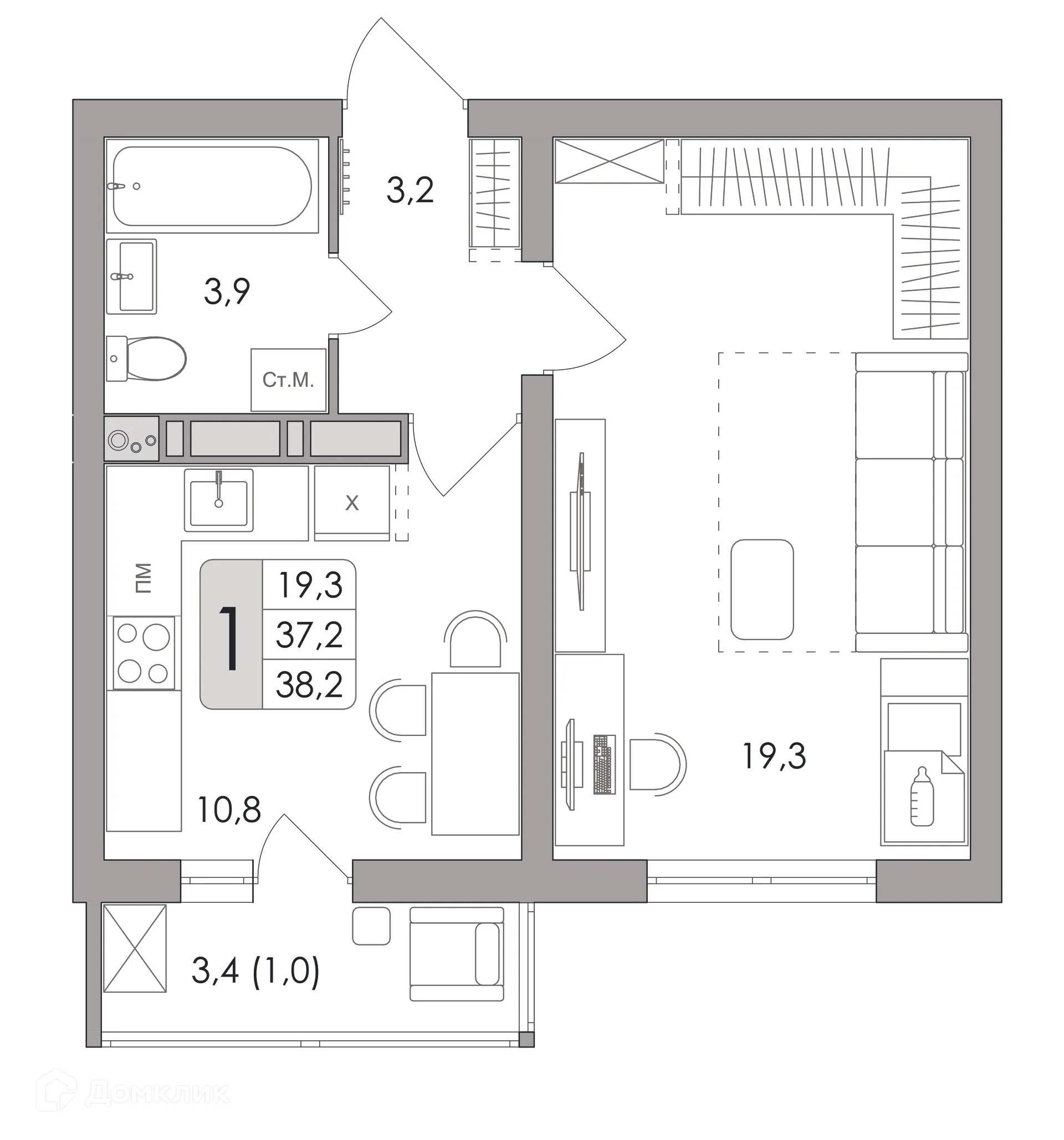 Фото квартиры в ЖК Жилой квартал "ОЗЕРКИ"