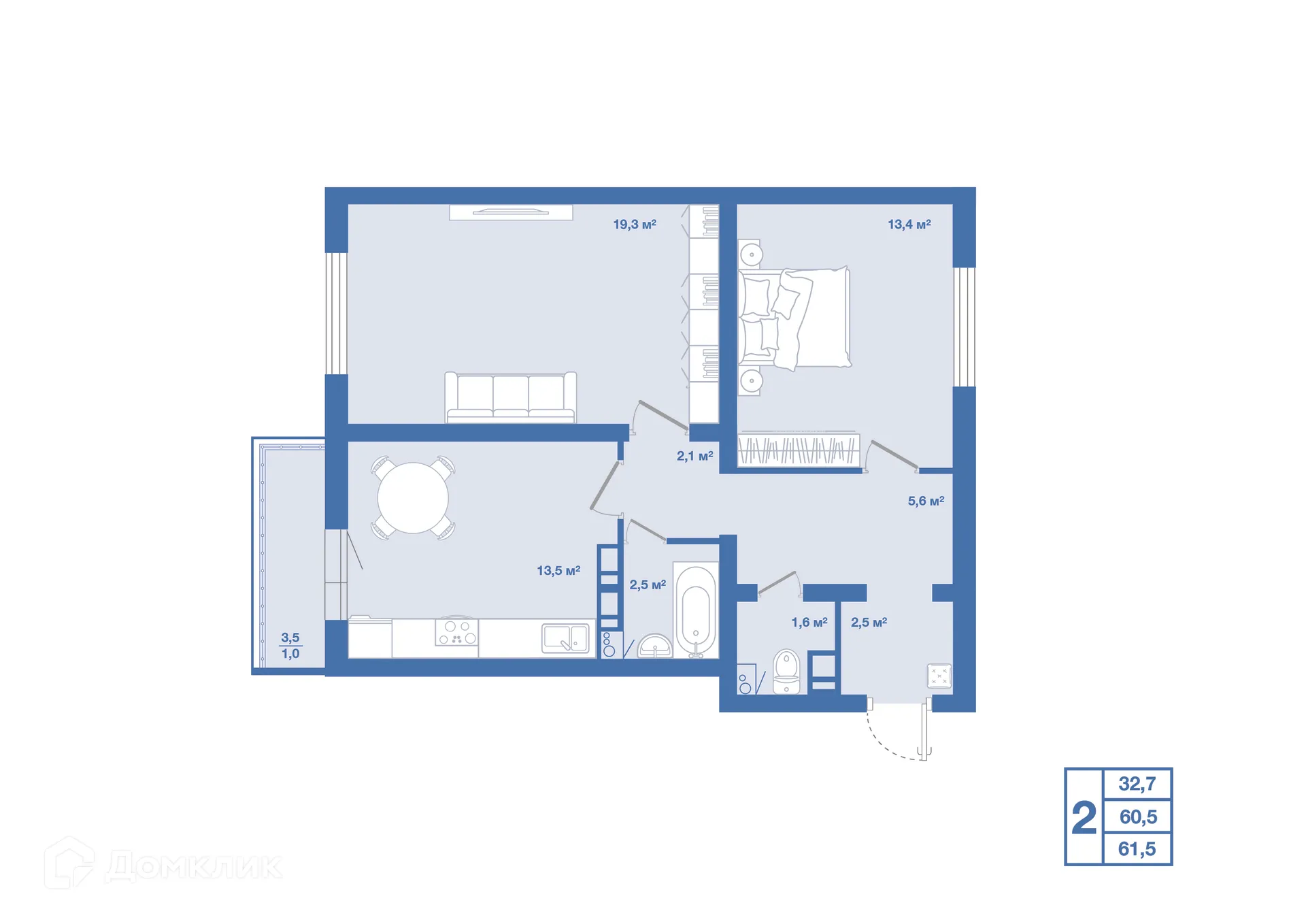 Фото квартиры в ЖК Жилой микрорайон "Новое Отрадное"