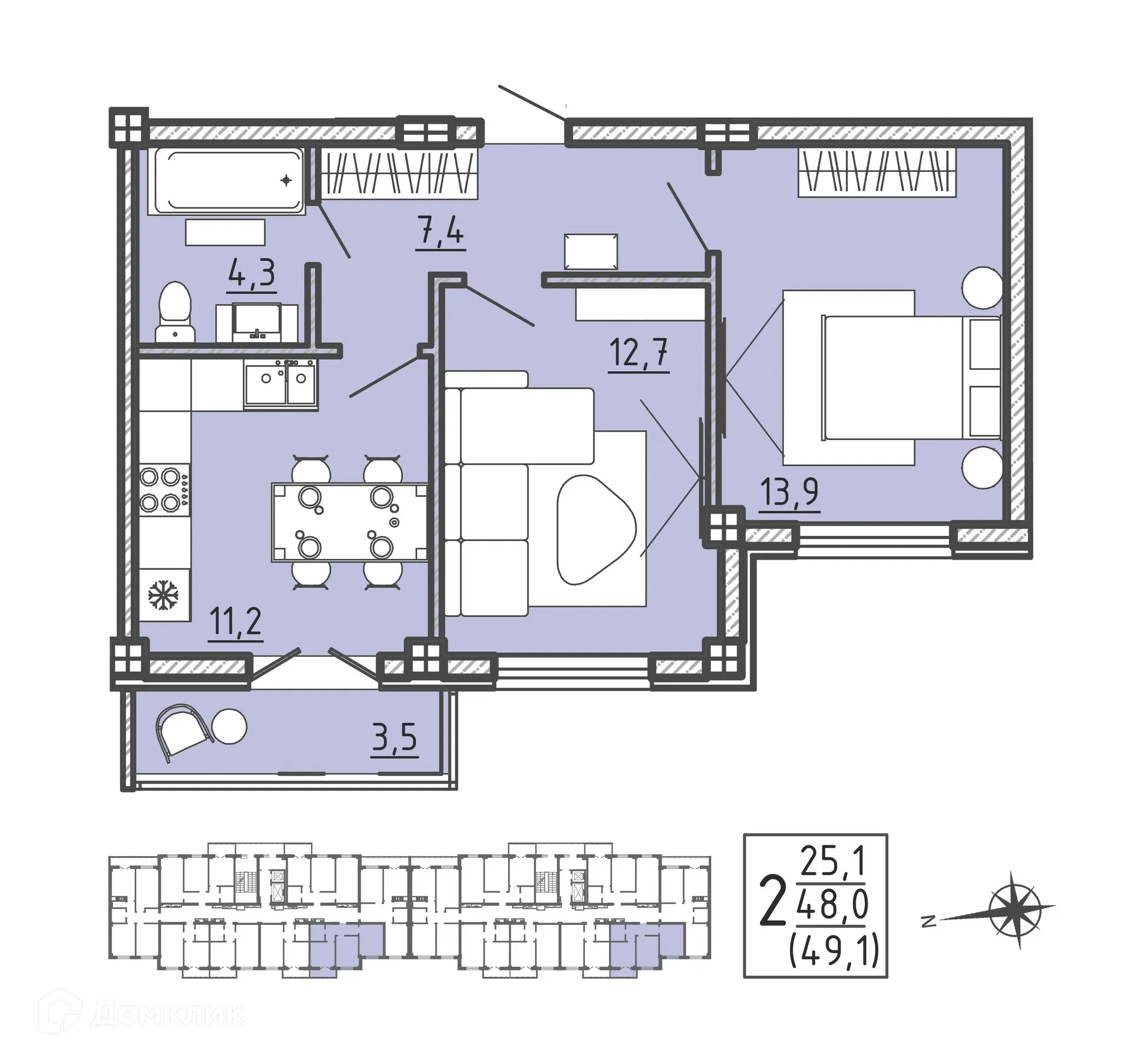 Фото квартиры в ЖК "Ю"