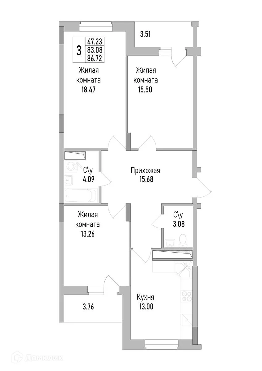 Фото квартиры в ЖК НОВЫЙ СОЛНЕЧНЫЙ